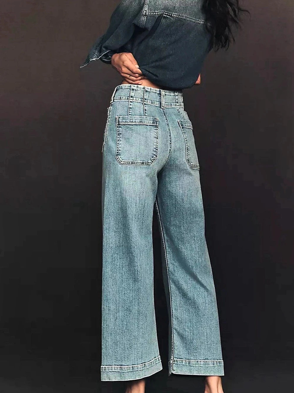 Maeve Colette High-Rise Wide-Leg Cropped Jeans. Waist 28, *NWOT* - Picture 3 of 11